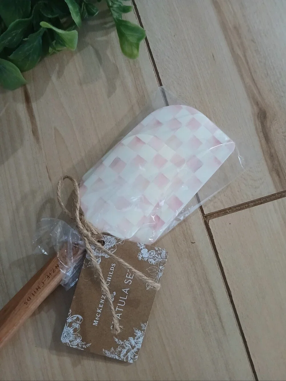 Set of 2 Rosy Check Silicone Spatulas From MacKenzie-Childs